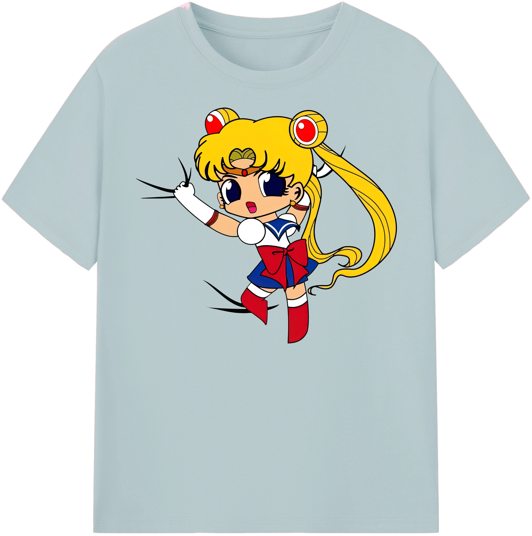 （画像用） 美少女戦士セーラームーン 月野 うさぎ つきの うさぎ Sailor Moon Tsukino Usagi 綿100％半袖Tシャツ（フロントプリント）